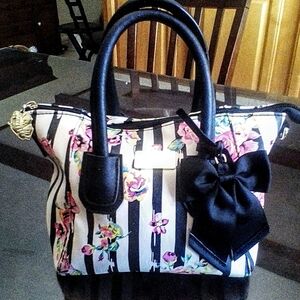 Betsy Johnson Rose Striped Handbag